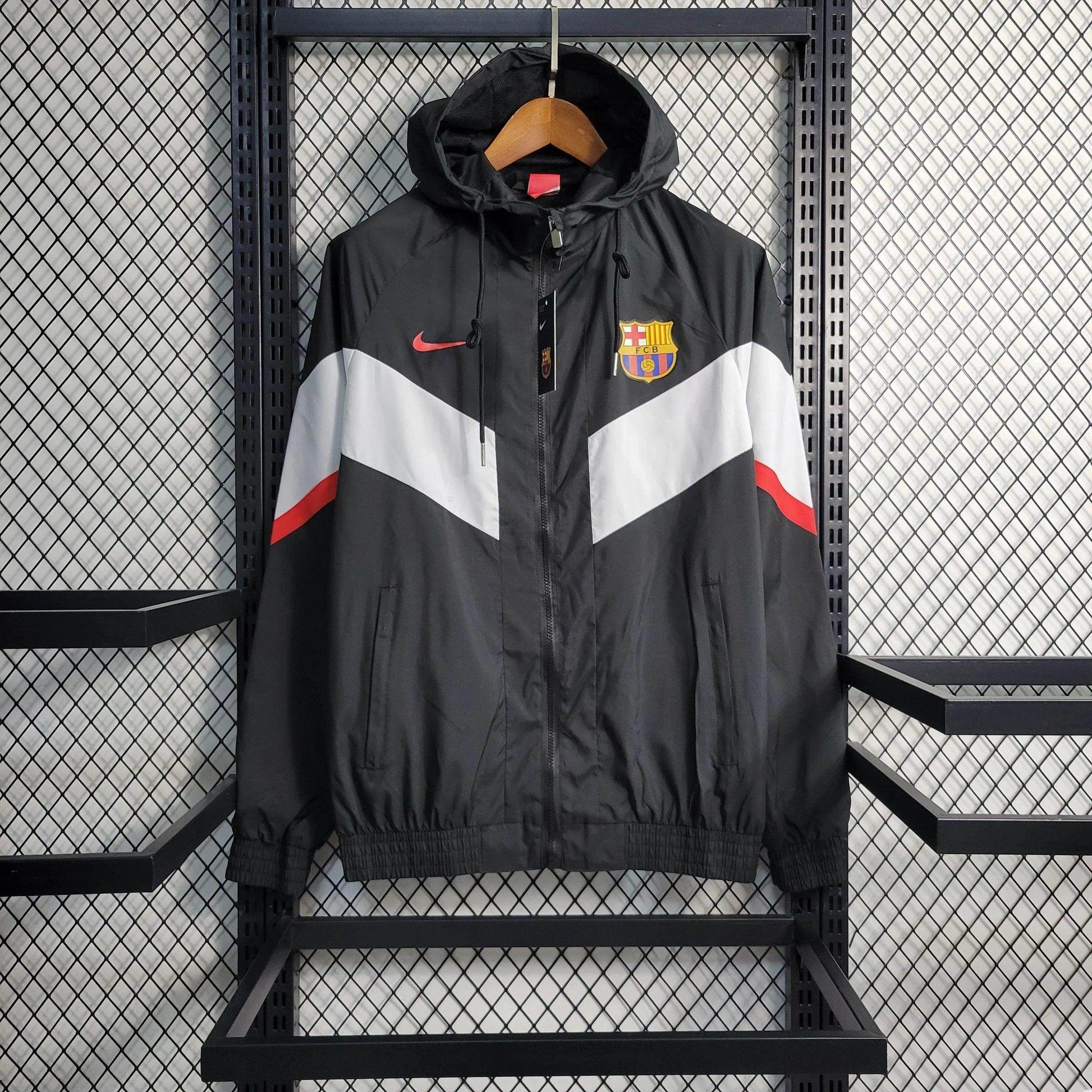 Barcelona Windbreaker Jacket 23/24 - Black - JerseyLegacy