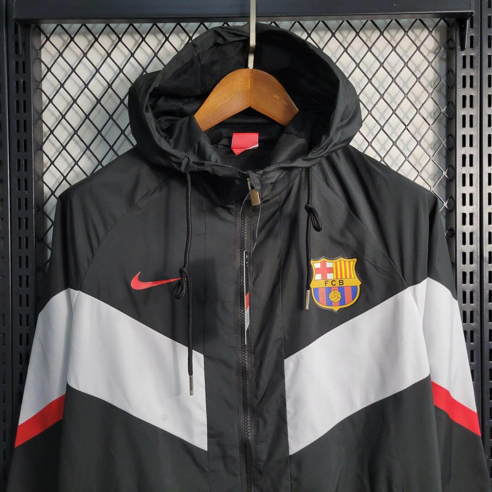 Barcelona Windbreaker Jacket 23/24 - Black - JerseyLegacy