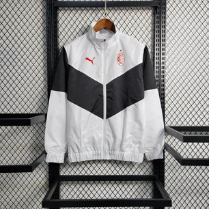 Milan Windbreaker Jacket 23/24 - White and Black - JerseyLegacy