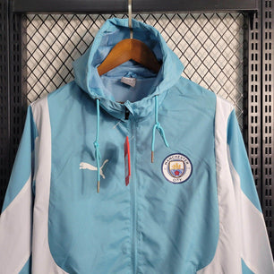 Manchester City Windbreaker Jacket 23/24 - Blue and White - JerseyLegacy