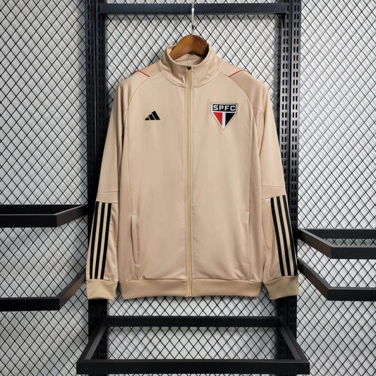 São Paulo Beige Windbreaker Jacket 23/24 - JerseyLegacy