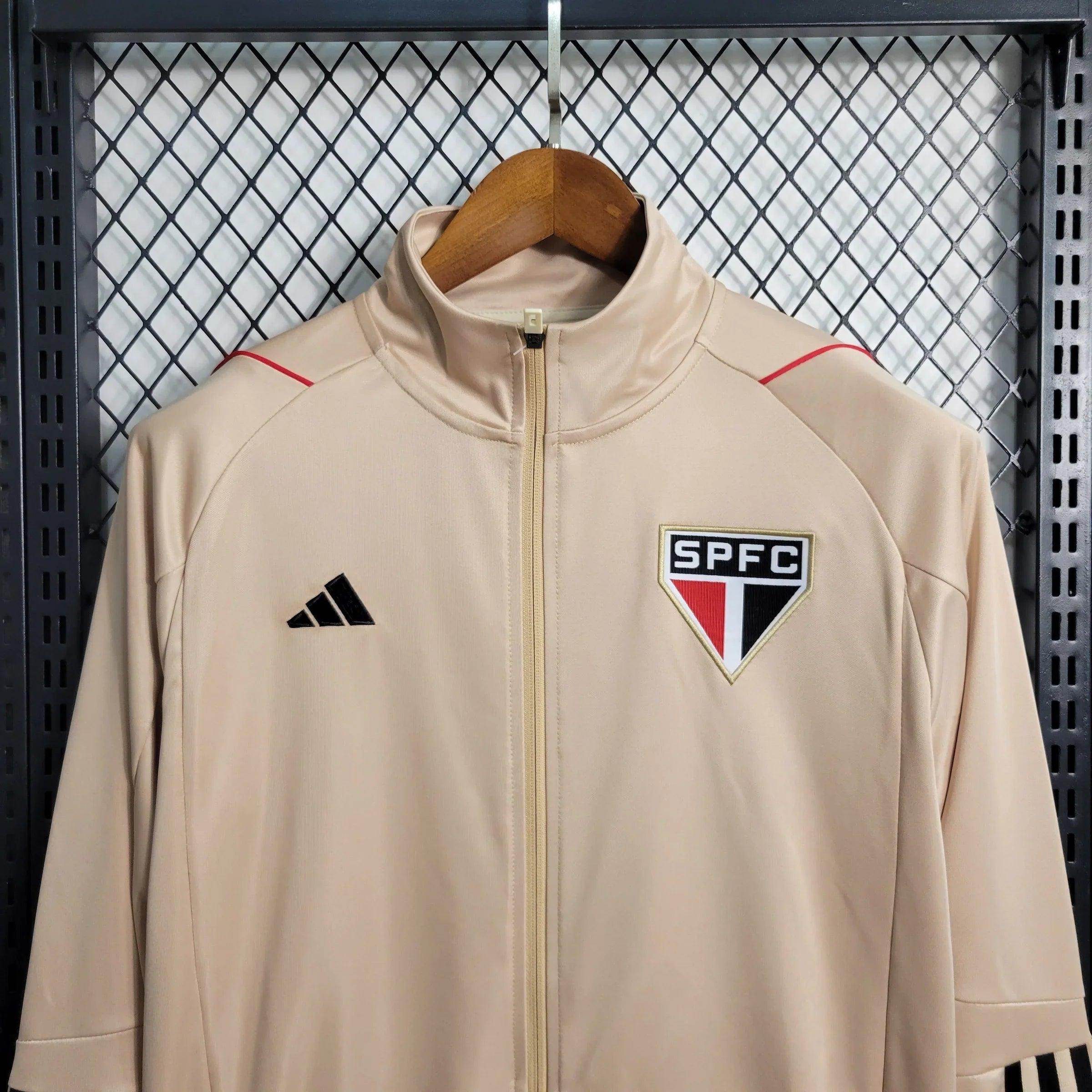 São Paulo Beige Windbreaker Jacket 23/24 - JerseyLegacy