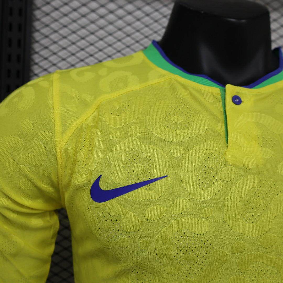 Brazil 2023-2024 Long Sleeve Home Kit - JerseyLegacy