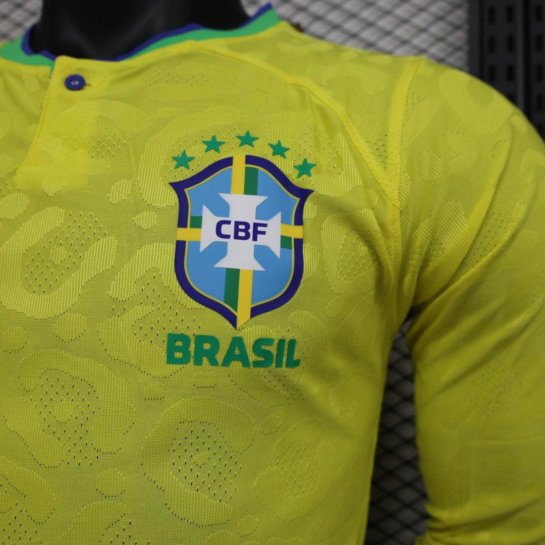 Brazil 2023-2024 Long Sleeve Home Kit - JerseyLegacy