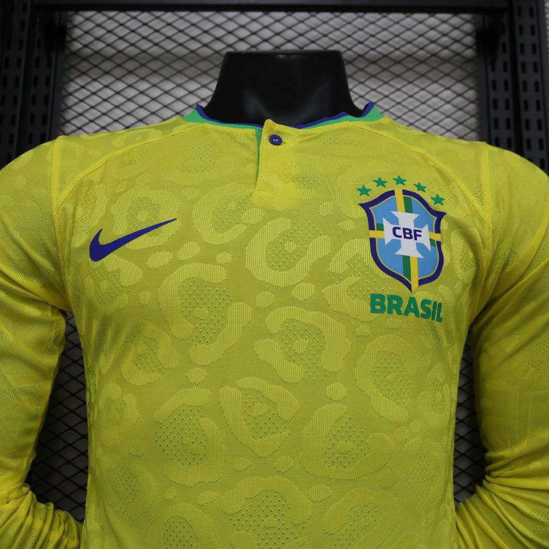 Brazil 2023-2024 Long Sleeve Home Kit - JerseyLegacy