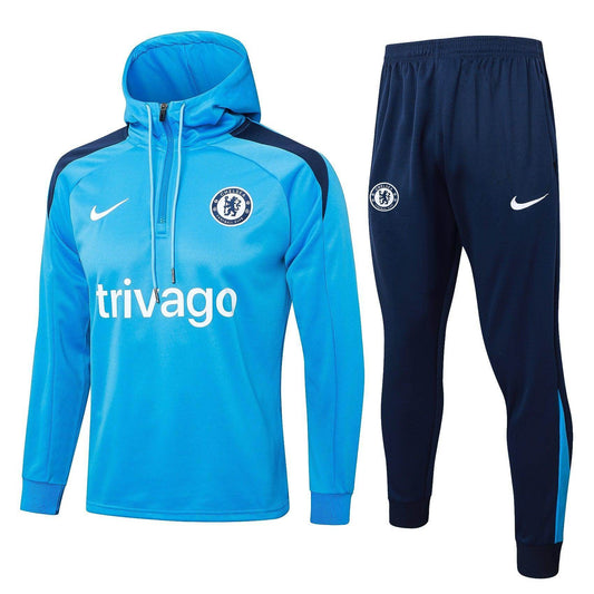 Chelsea FC Light Blue and Dark Blue Tracksuit - JerseyLegacy