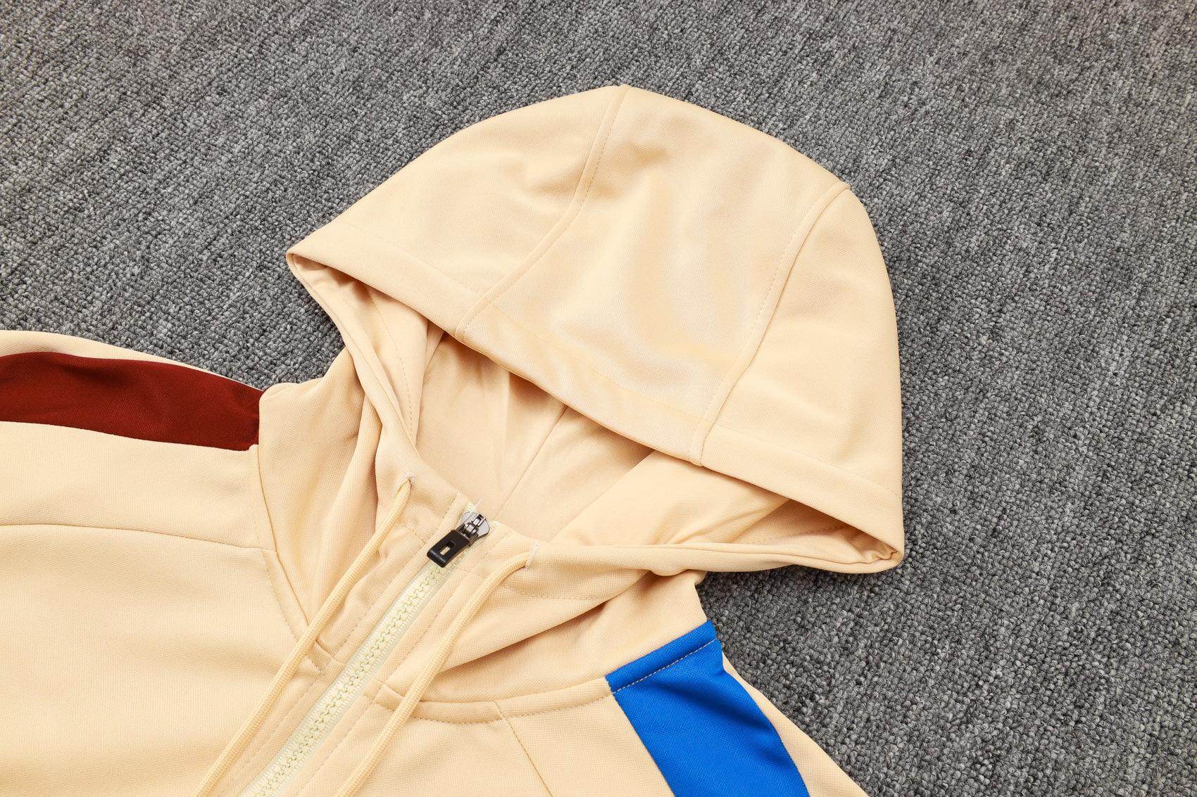 FC Barcelona Beige and Black Tracksuit - JerseyLegacy