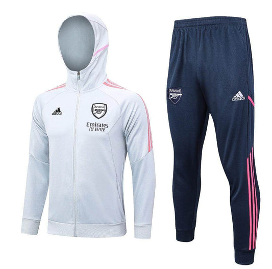Arsenal FC White and Blue Tracksuit - JerseyLegacy