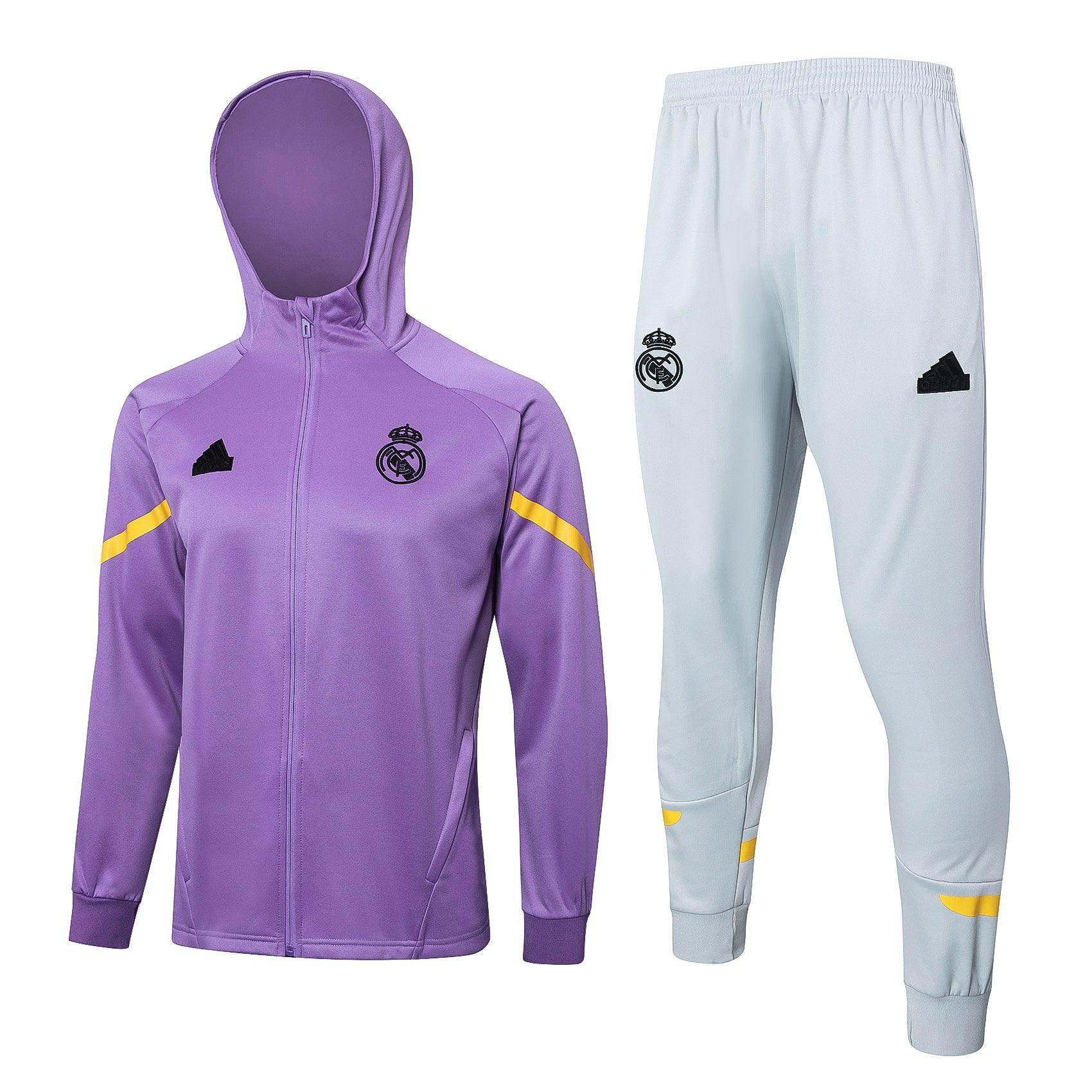 Real Madrid Purple and White Tracksuit - JerseyLegacy