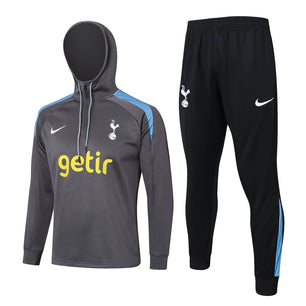 Tottenham Gray and Black Tracksuit - JerseyLegacy