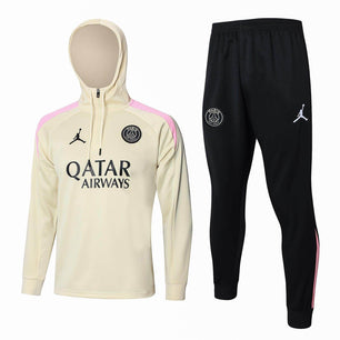 Paris Saint Germain Beige and Black Tracksuit - JerseyLegacy