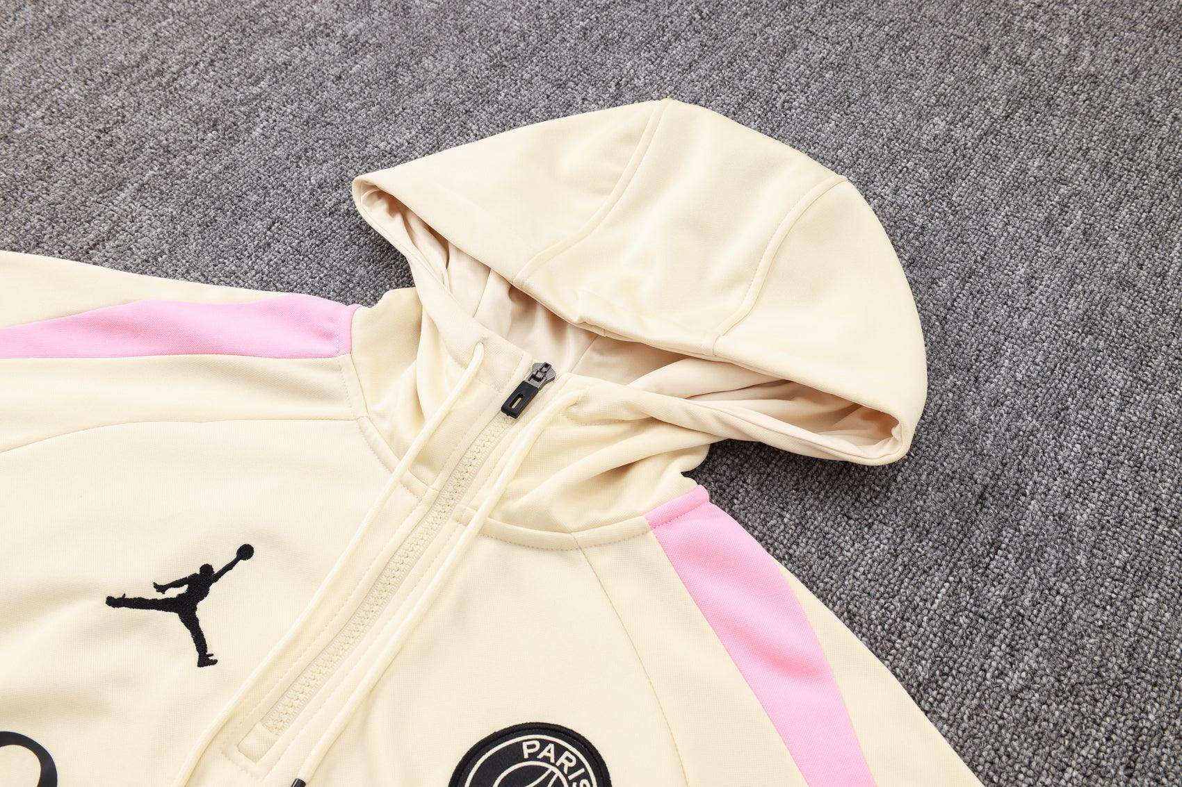 Paris Saint Germain Beige and Black Tracksuit - JerseyLegacy