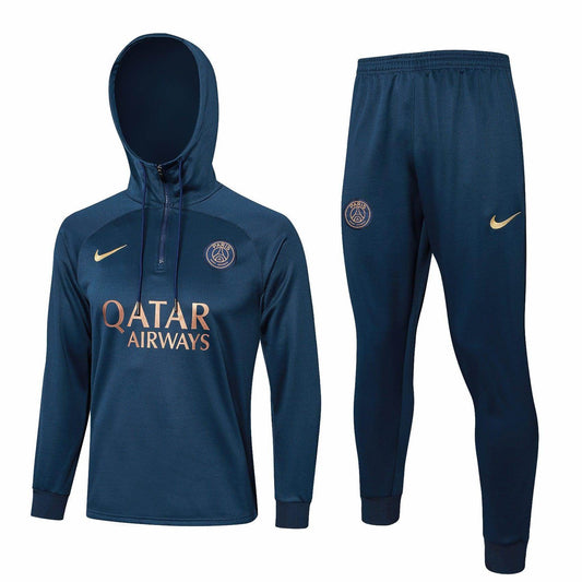 Paris Saint Germain Dark Blue and Gold Tracksuit - JerseyLegacy