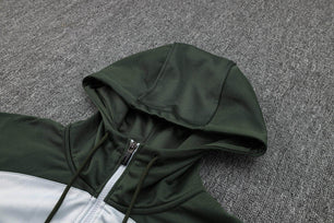 FC Barcelona White and Olive Green Tracksuit - JerseyLegacy