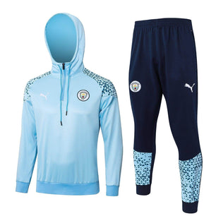 Manchester City Light Blue and Dark Blue Tracksuit - JerseyLegacy