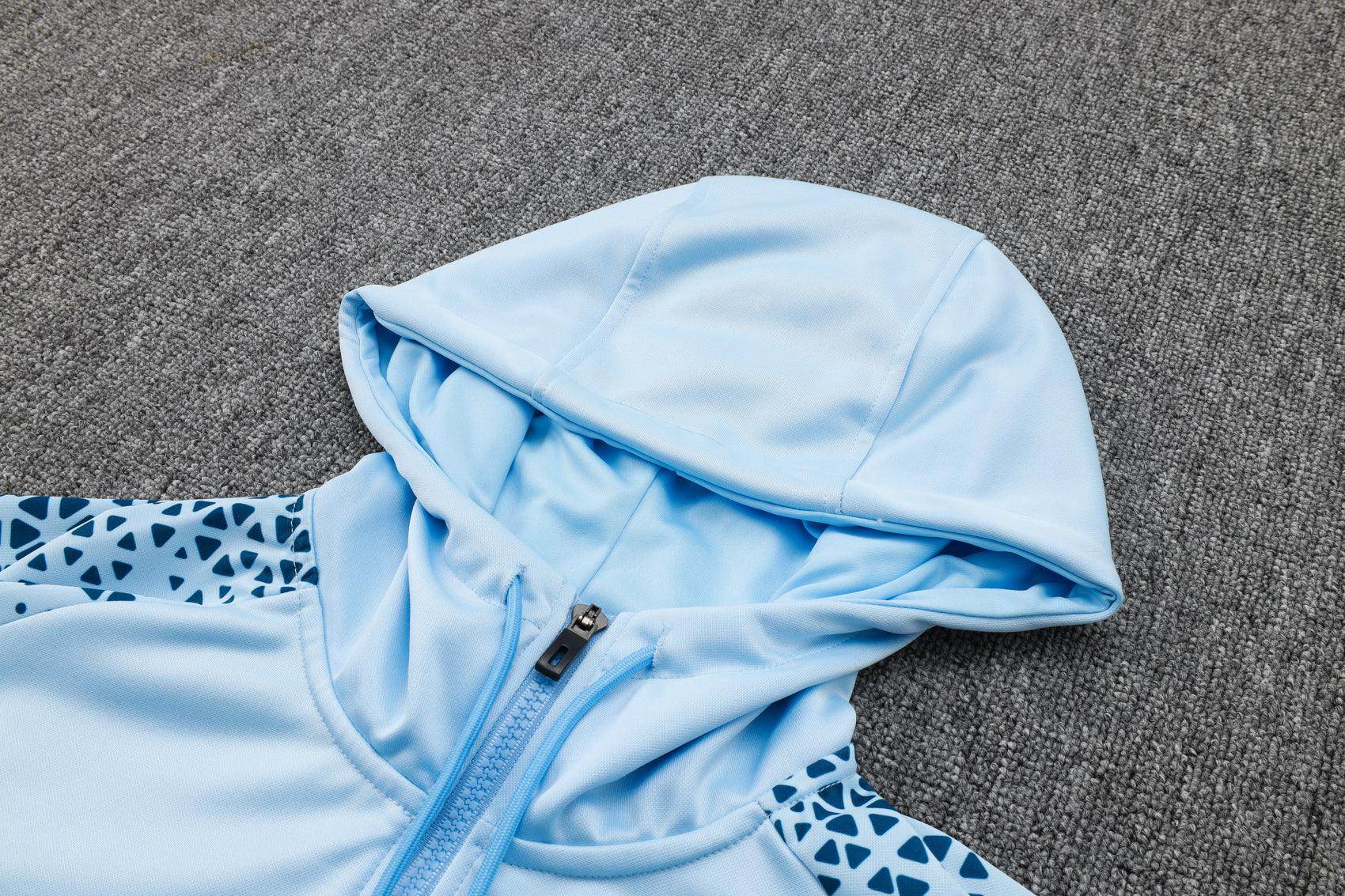 Manchester City Light Blue and Dark Blue Tracksuit - JerseyLegacy