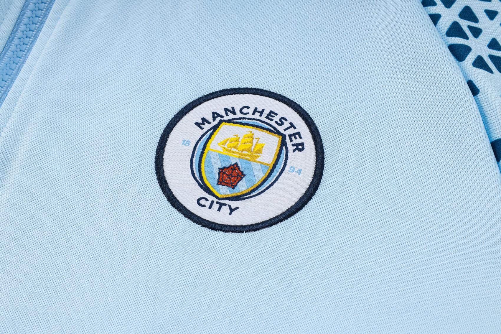 Manchester City Light Blue and Dark Blue Tracksuit - JerseyLegacy