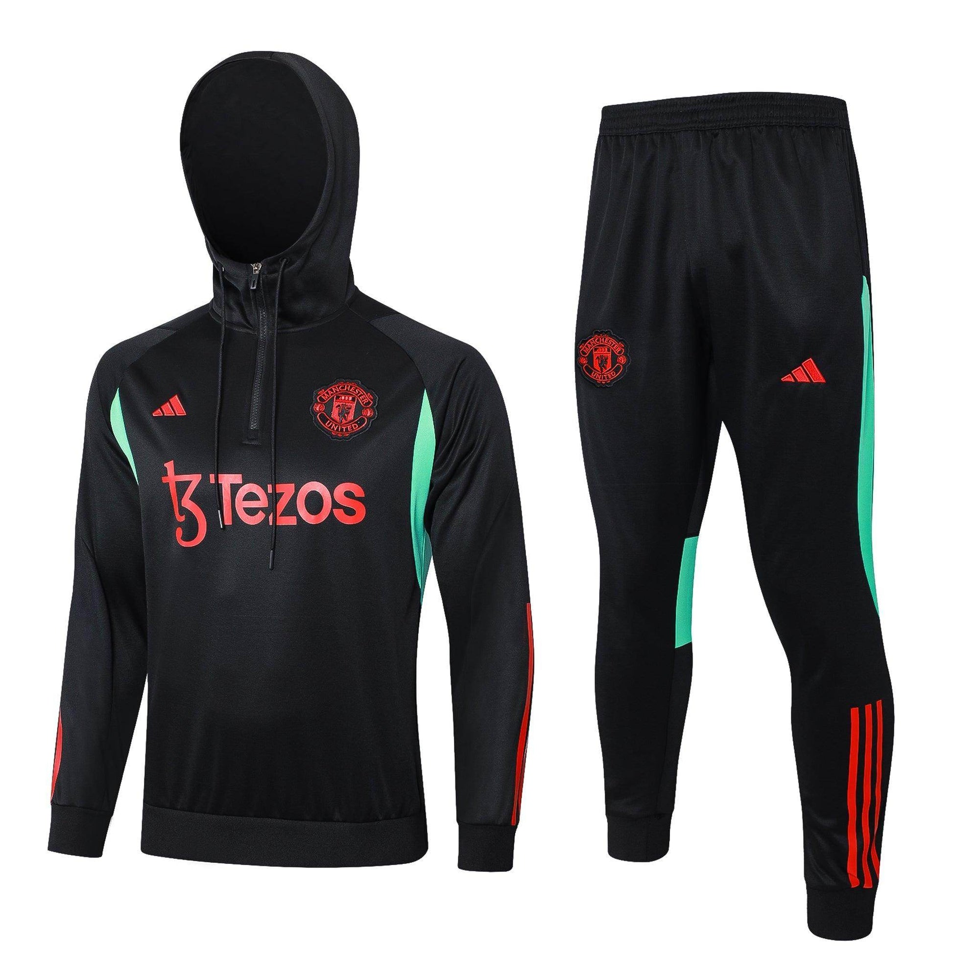 Manchester United Black and Red Tracksuit - JerseyLegacy