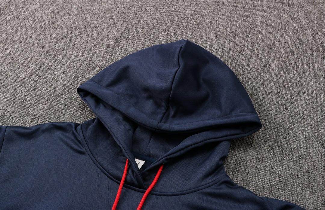 Paris Saint Germain Dark Blue and Red x White Tracksuit - JerseyLegacy