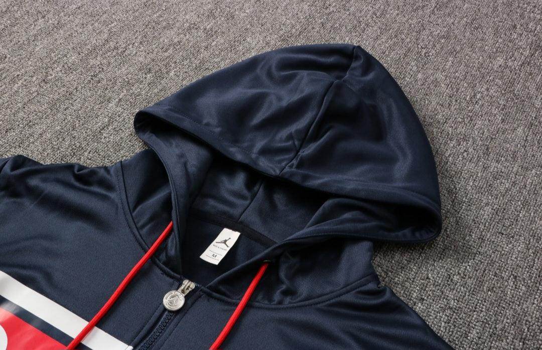 Paris Saint Germain Dark Blue and Red Tracksuit - JerseyLegacy