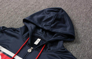 Paris Saint Germain Dark Blue and Red Tracksuit - JerseyLegacy