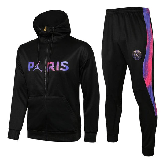 Paris Saint Germain Black and Purple Tracksuit - JerseyLegacy