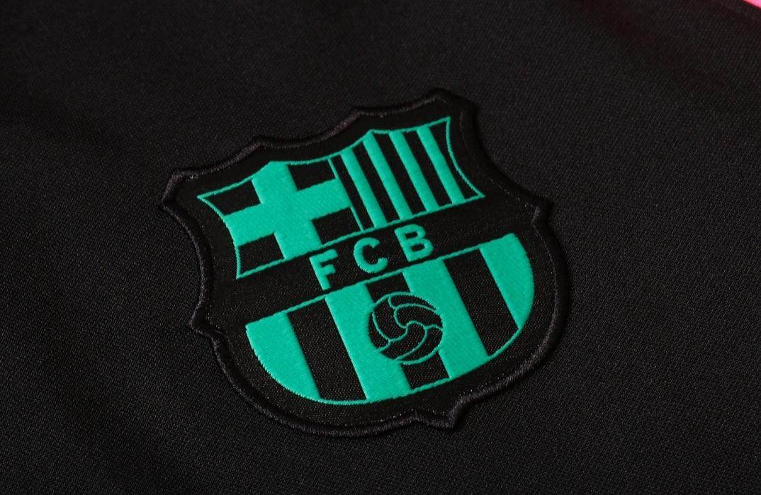 FC Barcelona Black and Turquoise x Pink Tracksuit - JerseyLegacy