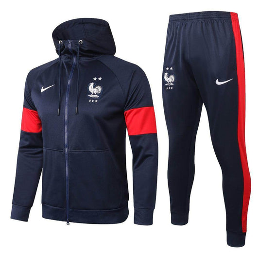 France Dark Blue and Red Tracksuit - JerseyLegacy