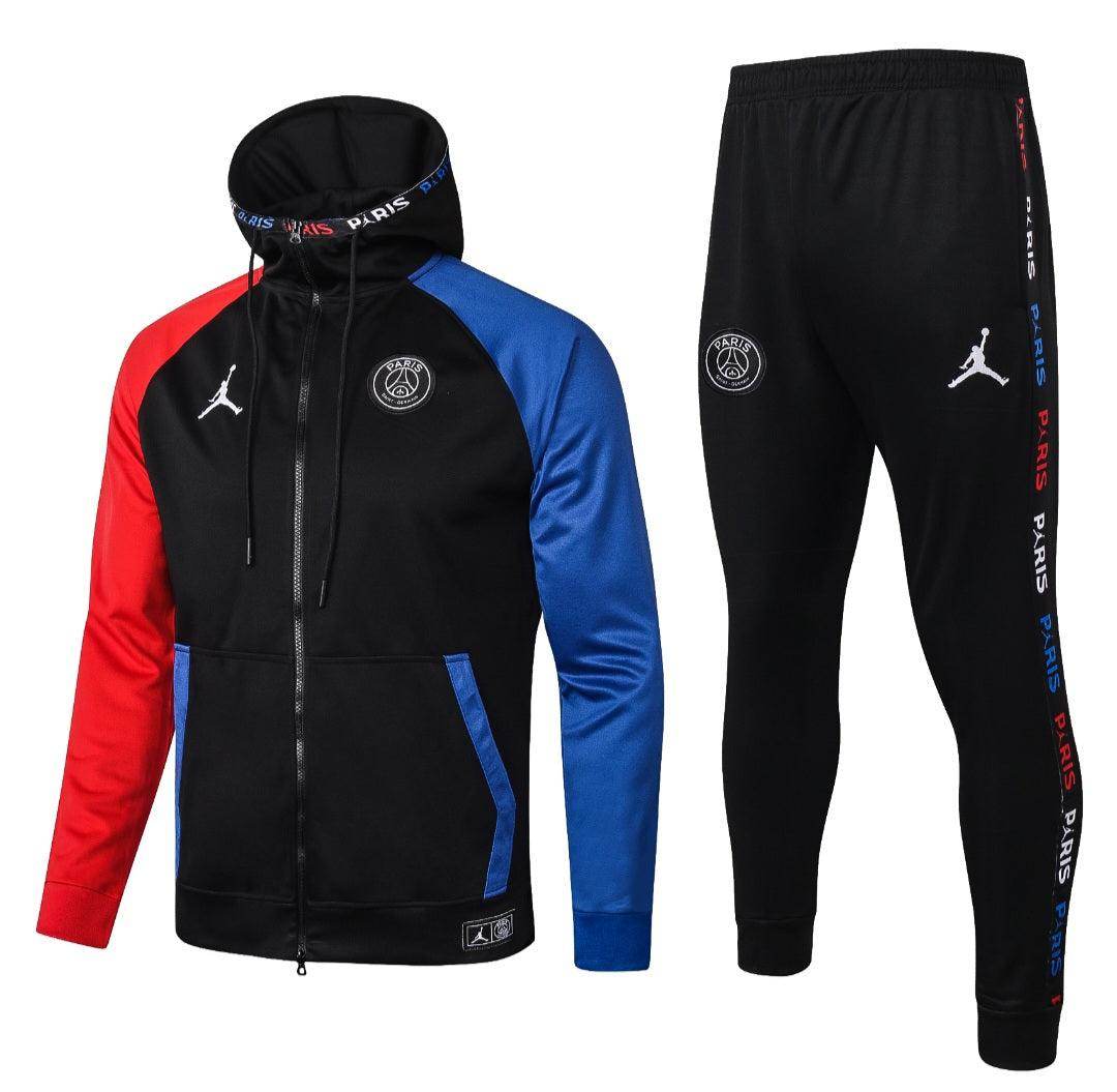 Paris Saint Germain Black and Blue x Red Tracksuit - JerseyLegacy