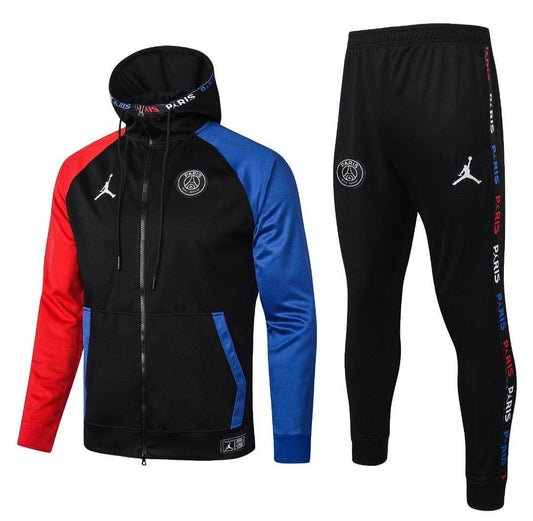 Paris Saint Germain Black and Blue x Red Tracksuit - JerseyLegacy