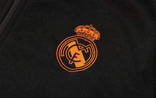 Real Madrid Black and Orange Tracksuit - JerseyLegacy