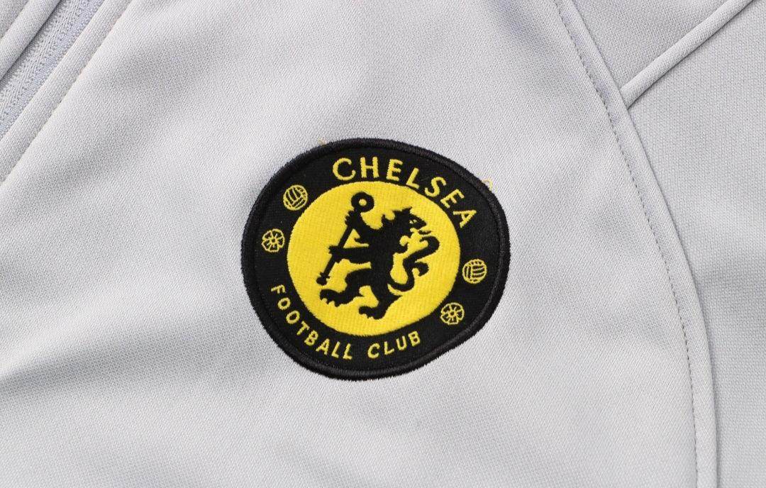 Chelsea FC White and Black Tracksuit - JerseyLegacy