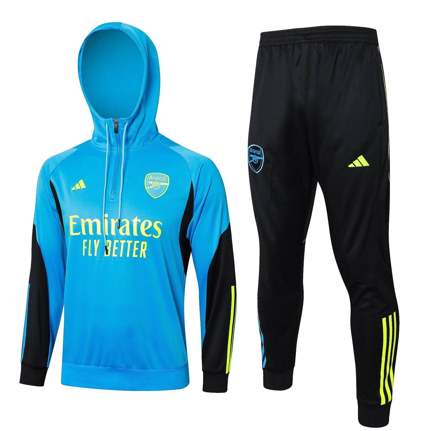 Arsenal FC Light Blue and Black Tracksuit - JerseyLegacy