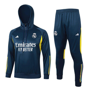 Real Madrid Dark Blue and Yellow Tracksuit - JerseyLegacy