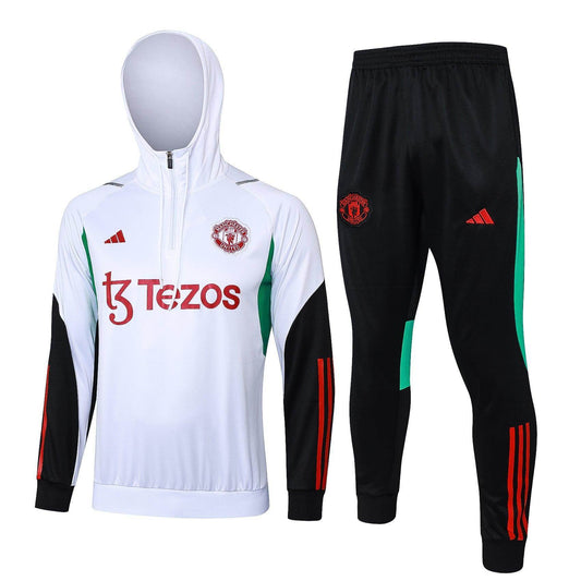 Manchester Unite White and Black Tracksuit - JerseyLegacy
