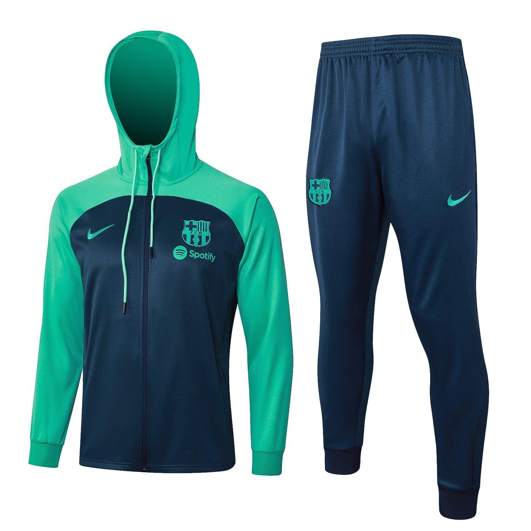 FC Barcelona Teal Green and Dark Blue Tracksuit - JerseyLegacy