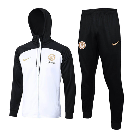 Chelsea Black and White x Gold Tracksuit - JerseyLegacy