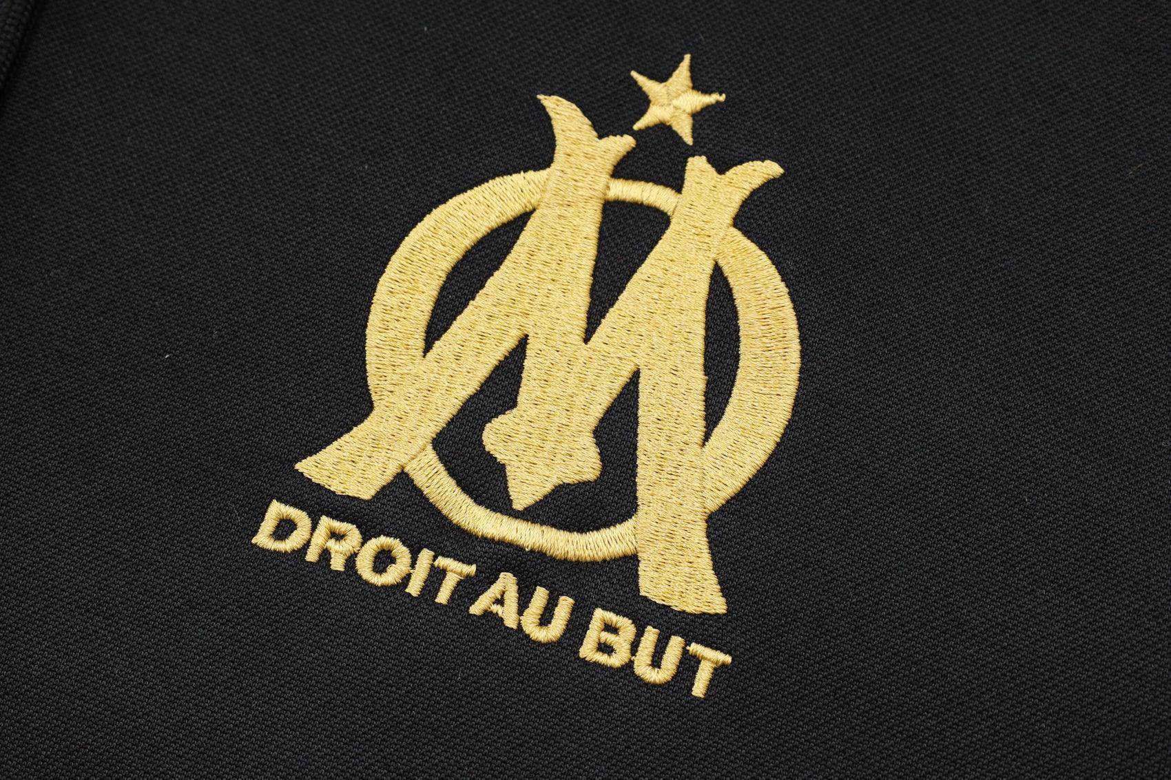 Olympique de Marseille Black and Gold Tracksuit - JerseyLegacy