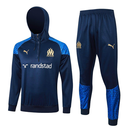 Olympique de Marseille Dark Blue and Gold Tracksuit - JerseyLegacy