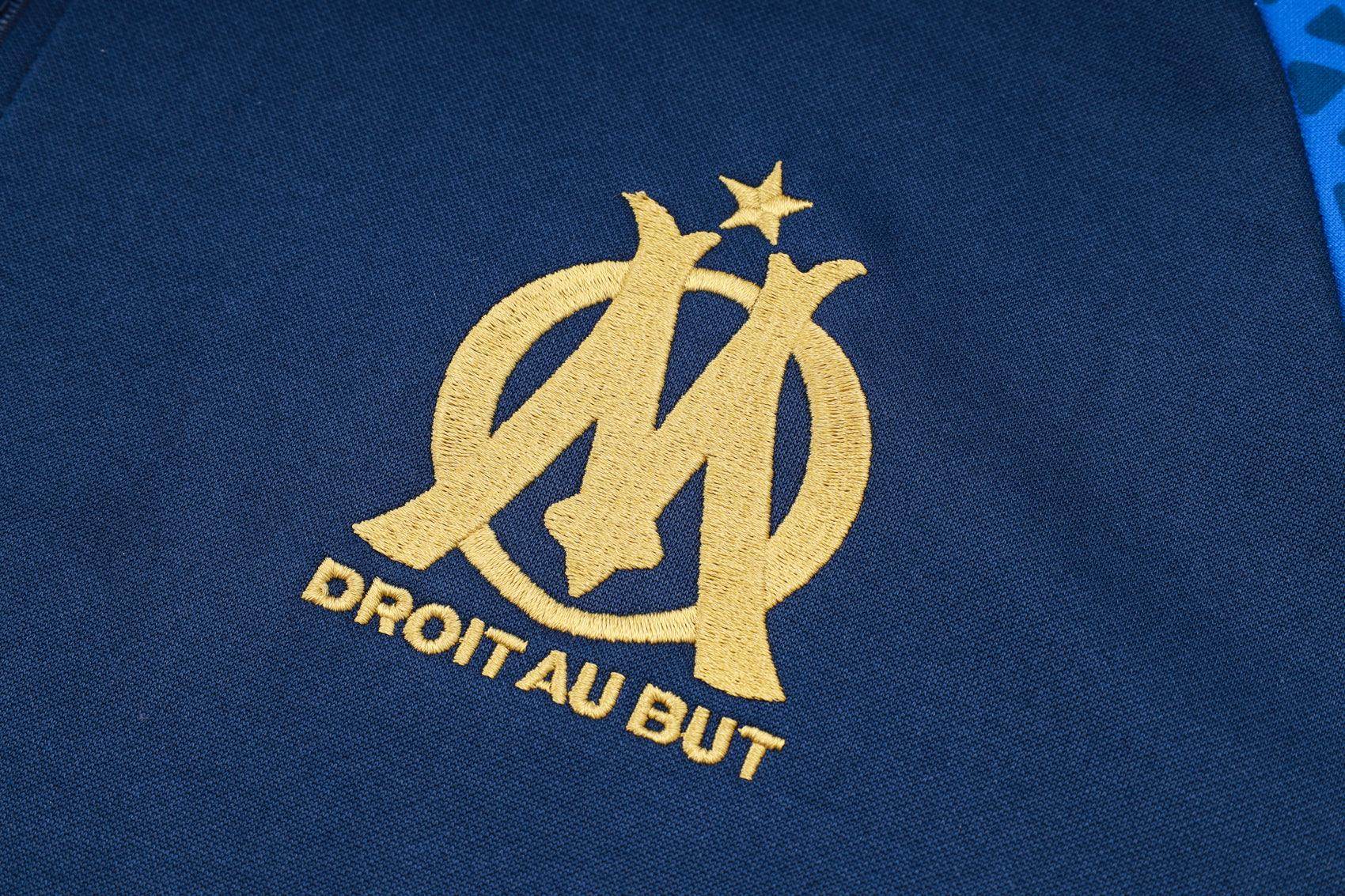 Olympique de Marseille Dark Blue and Gold Tracksuit - JerseyLegacy