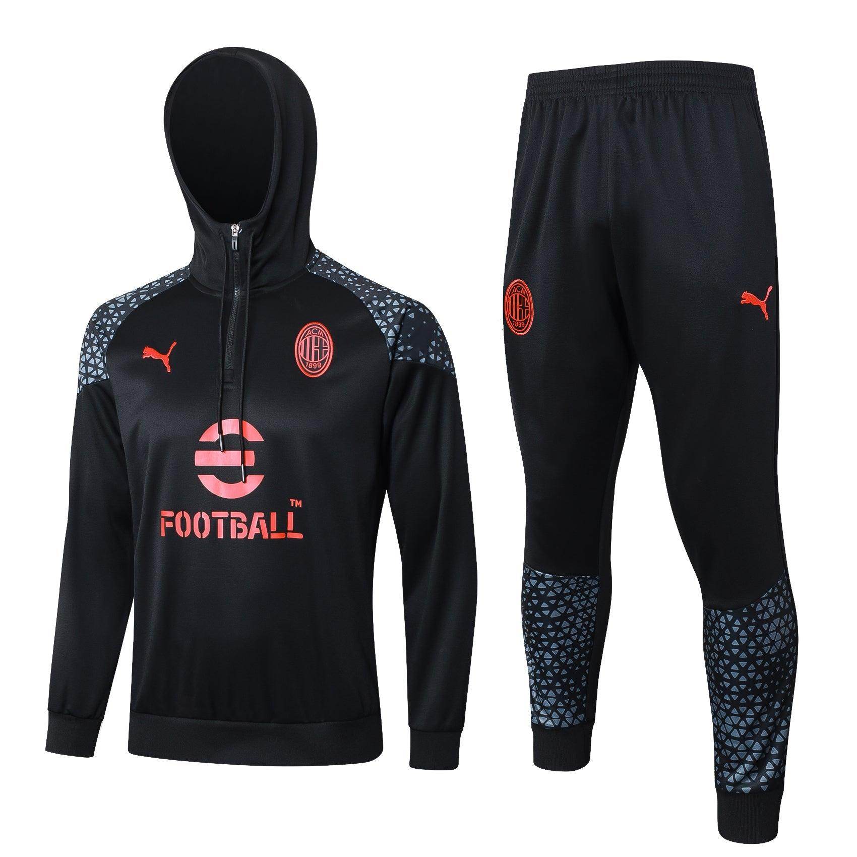 AC Milan Black and Red Tracksuit - JerseyLegacy