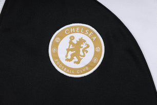 Chelsea FC White and Black x Gold Tracksuit - JerseyLegacy