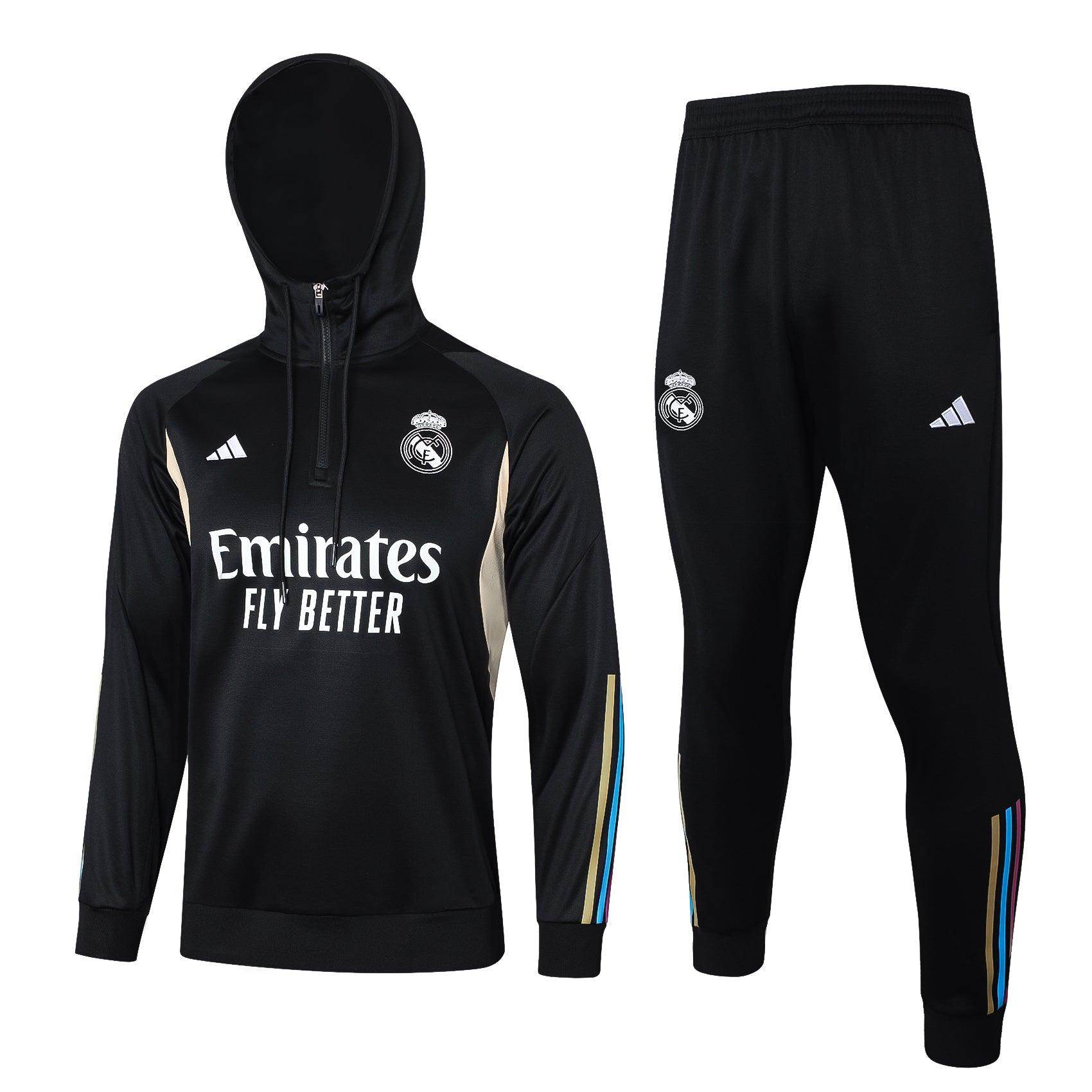 Real Madrid Black Tracksuit - JerseyLegacy