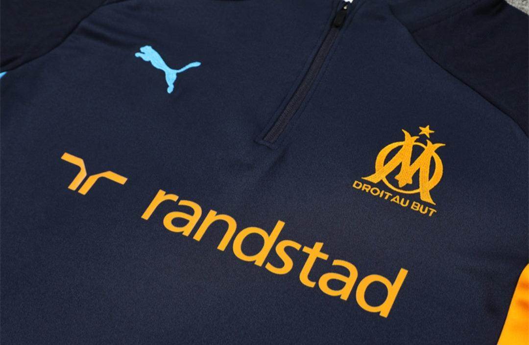 Olympique de Marseille Dark Blue Tracksuit - JerseyLegacy
