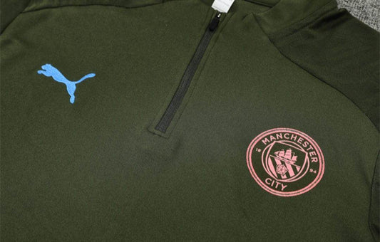 Manchester City Military Green Tracksuit - JerseyLegacy