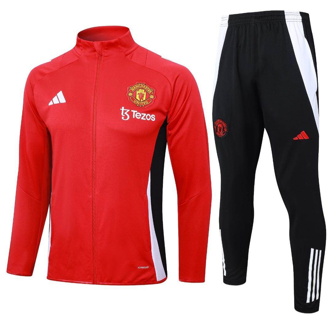 Manchester United Black and Red Tracksuit - JerseyLegacy