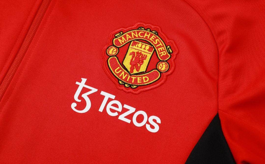Manchester United Black and Red Tracksuit - JerseyLegacy