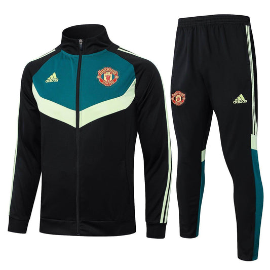 Manchester United Black and Dark Green Tracksuit - JerseyLegacy