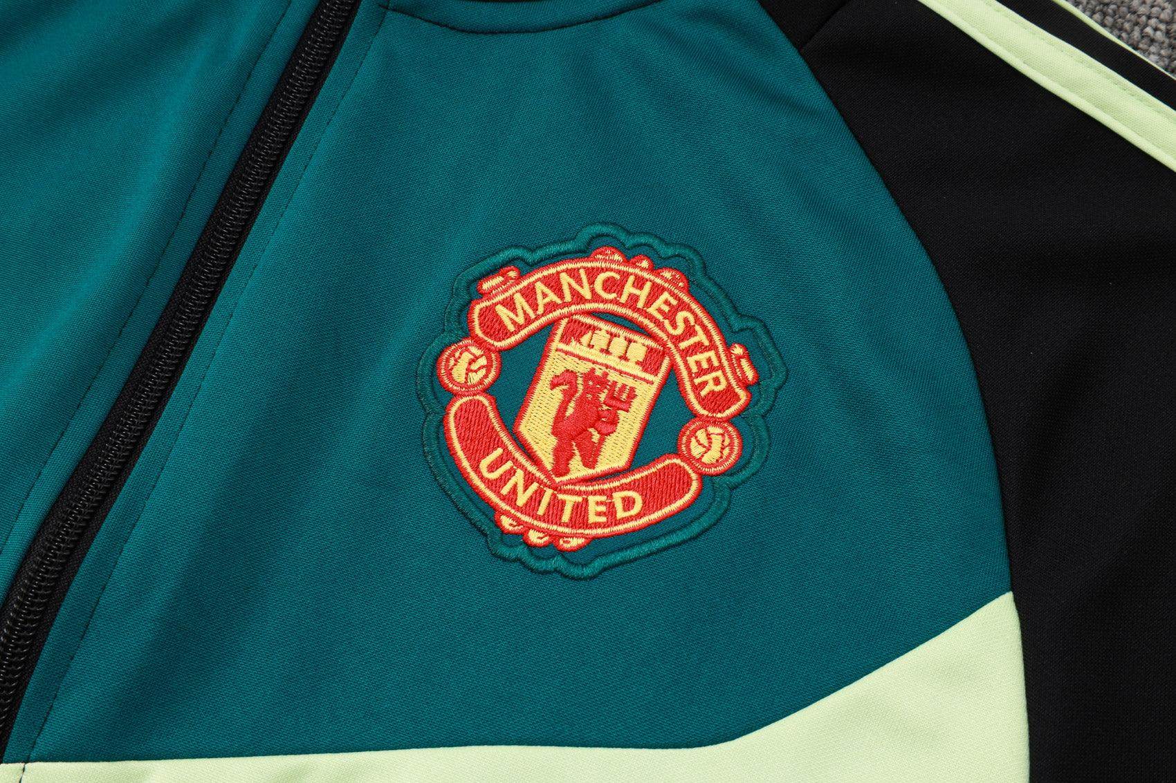 Manchester United Black and Dark Green Tracksuit - JerseyLegacy