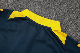 Real Madrid Dark Blue and Yellow Tracksuit - JerseyLegacy